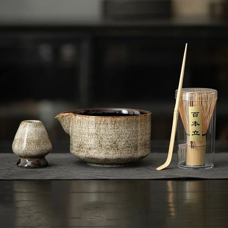 Kit Matcha – The Matcha – Bleu Nuit avec Bol Céramique et Fouet Bambou - Oshi Matcha