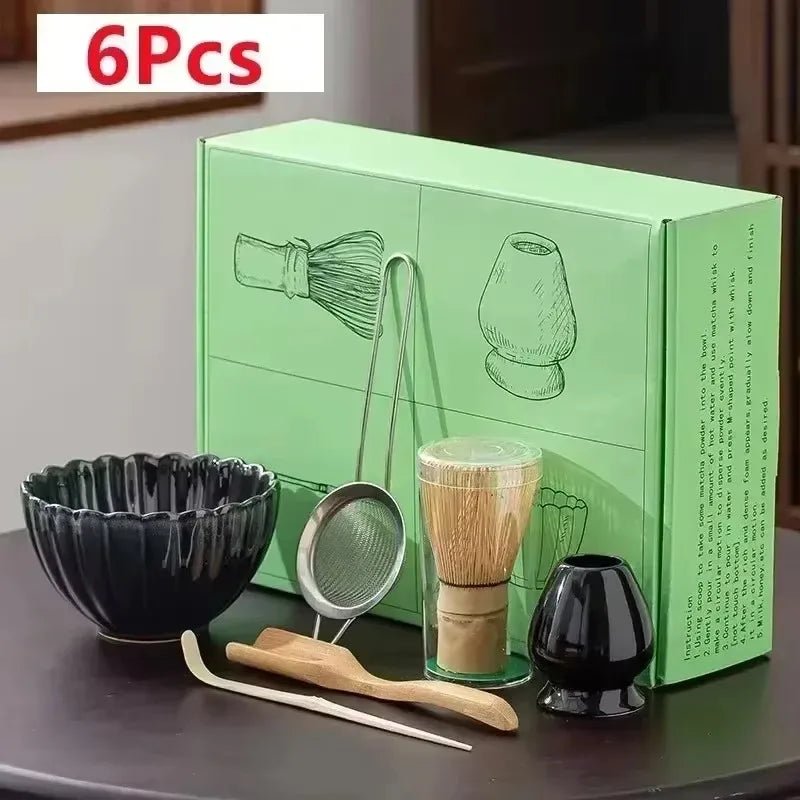 Kit Matcha – The Matcha – Bleu Nuit avec Bol Céramique et Fouet Bambou - Oshi Matcha