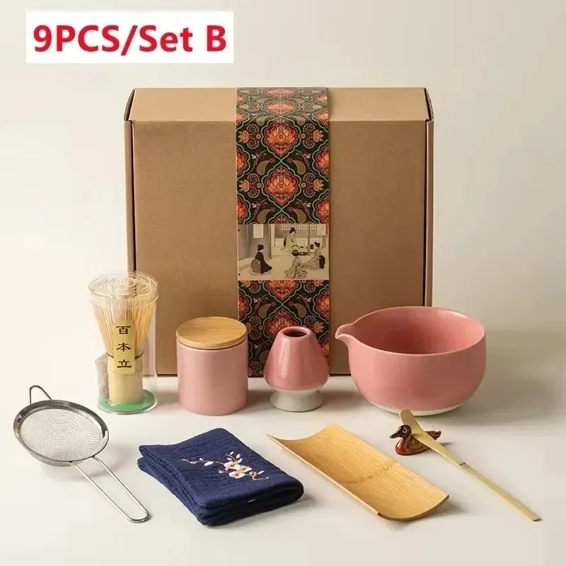 Kit Matcha – The Matcha – Bleu Nuit avec Bol Céramique et Fouet Bambou - Oshi Matcha
