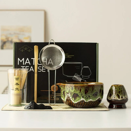 Kit Matcha – The Matcha – Céramique Multicolore avec Bol et Fouet Bambou - Oshi Matcha