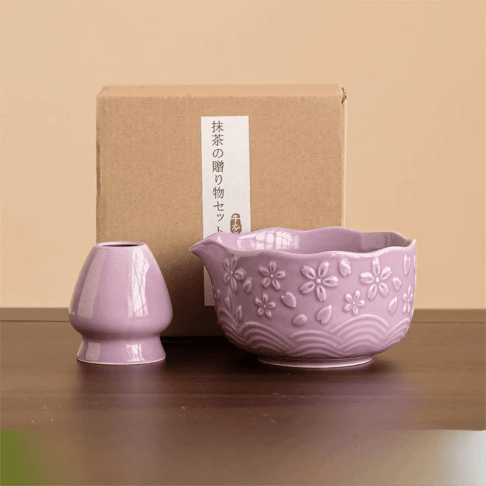 Kit Matcha – The Matcha – Céramique Sakura avec Ensemble Complet - Oshi Matcha