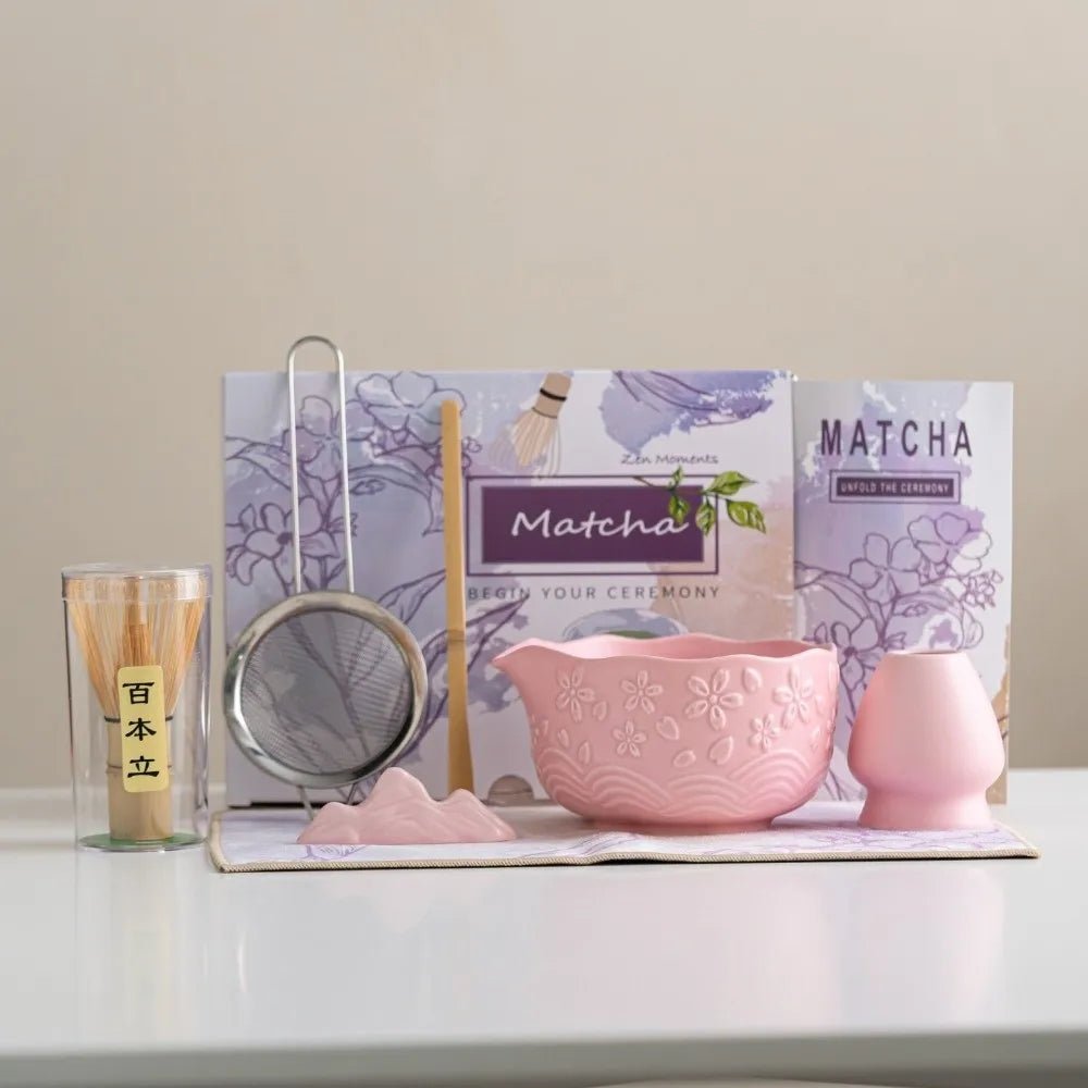 Kit Matcha – The Matcha – Céramique Sakura avec Ensemble Complet - Oshi Matcha