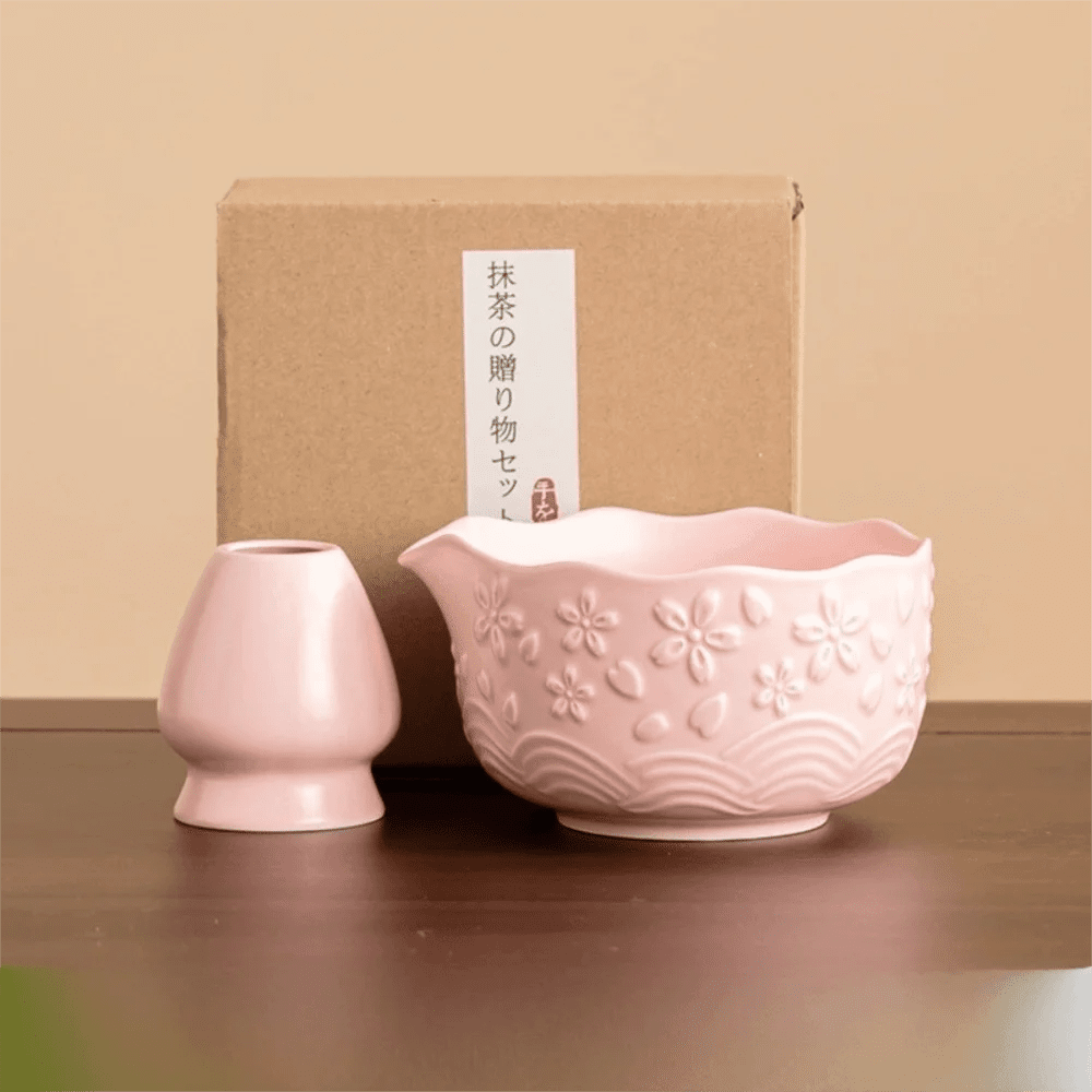 Kit Matcha – The Matcha – Céramique Sakura avec Ensemble Complet - Oshi Matcha