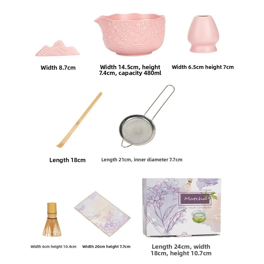 Kit Matcha – The Matcha – Céramique Sakura avec Ensemble Complet - Oshi Matcha