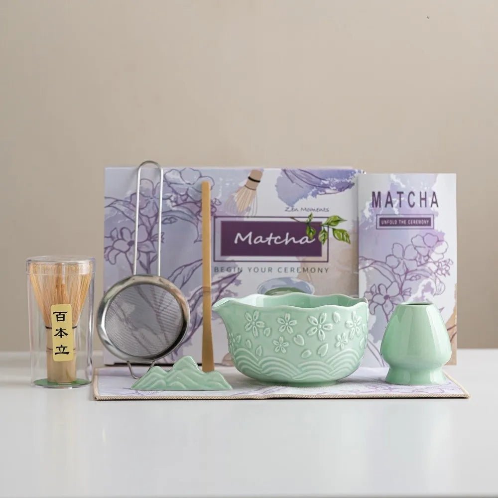 Kit Matcha – The Matcha – Céramique Sakura avec Ensemble Complet - Oshi Matcha