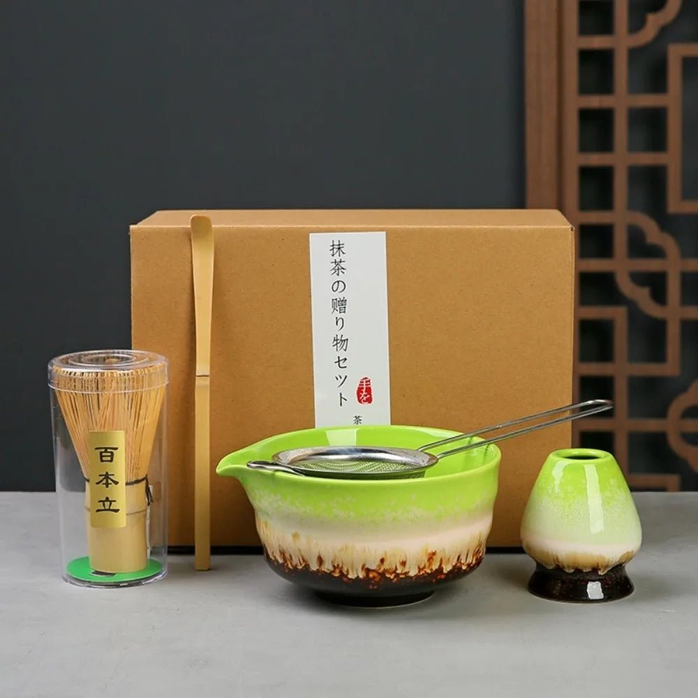 Kit Matcha – The Matcha – Céramique Verte avec Bol et Chasen - Oshi Matcha