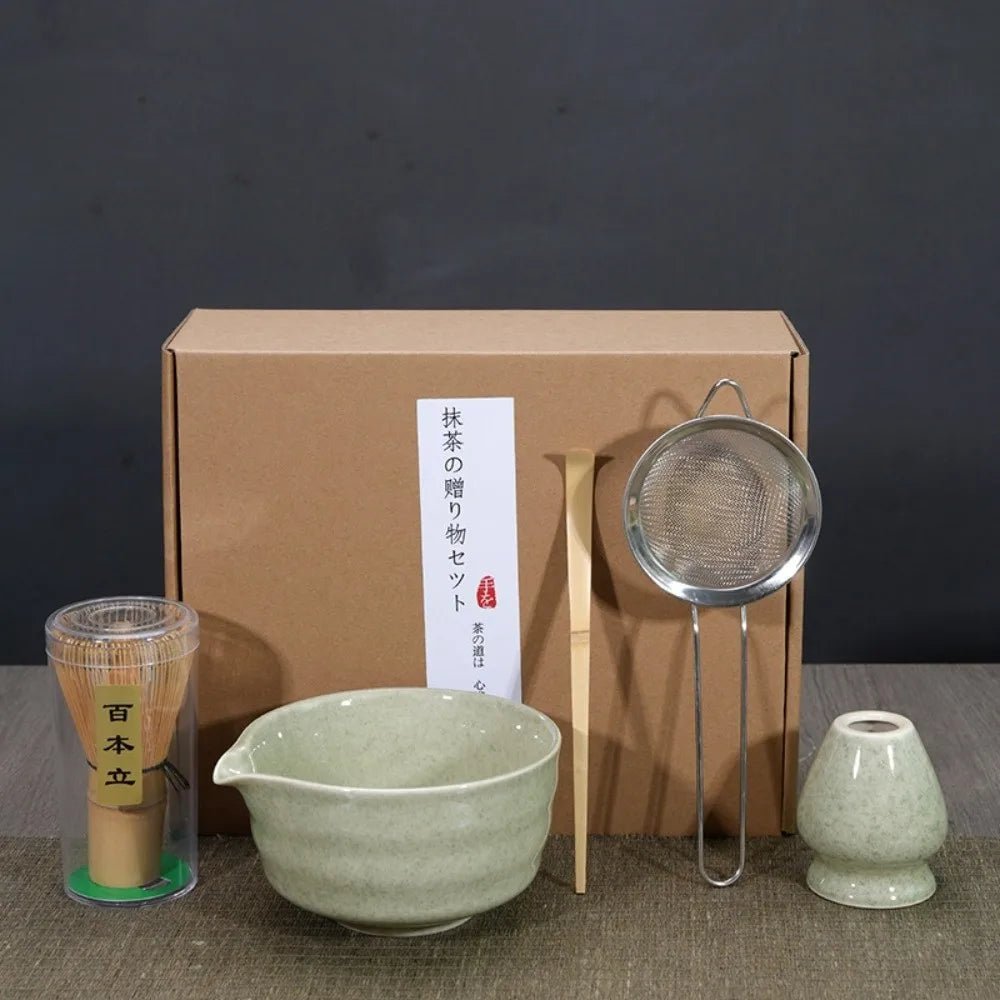 Kit Matcha – The Matcha – Céramique Verte avec Bol et Chasen - Oshi Matcha