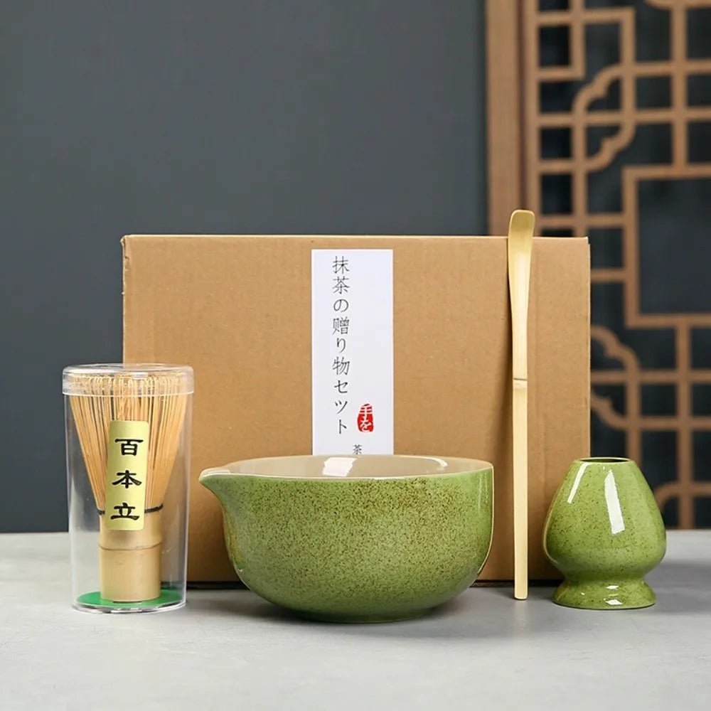 Kit Matcha – The Matcha – Céramique Verte avec Bol et Chasen - Oshi Matcha