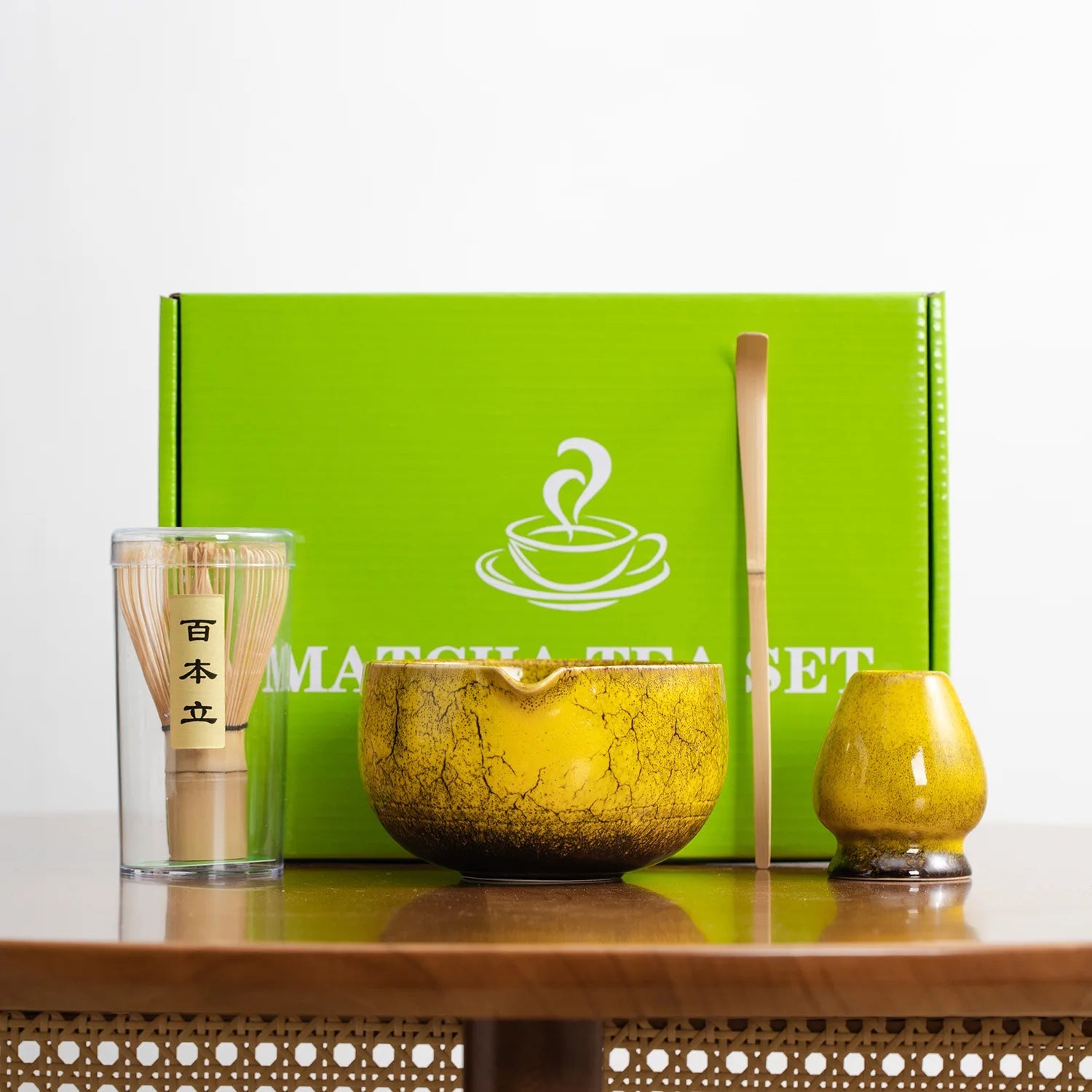Kit Matcha – The Matcha – Jaune Doré avec Bol et Fouet Bambou - Oshi Matcha