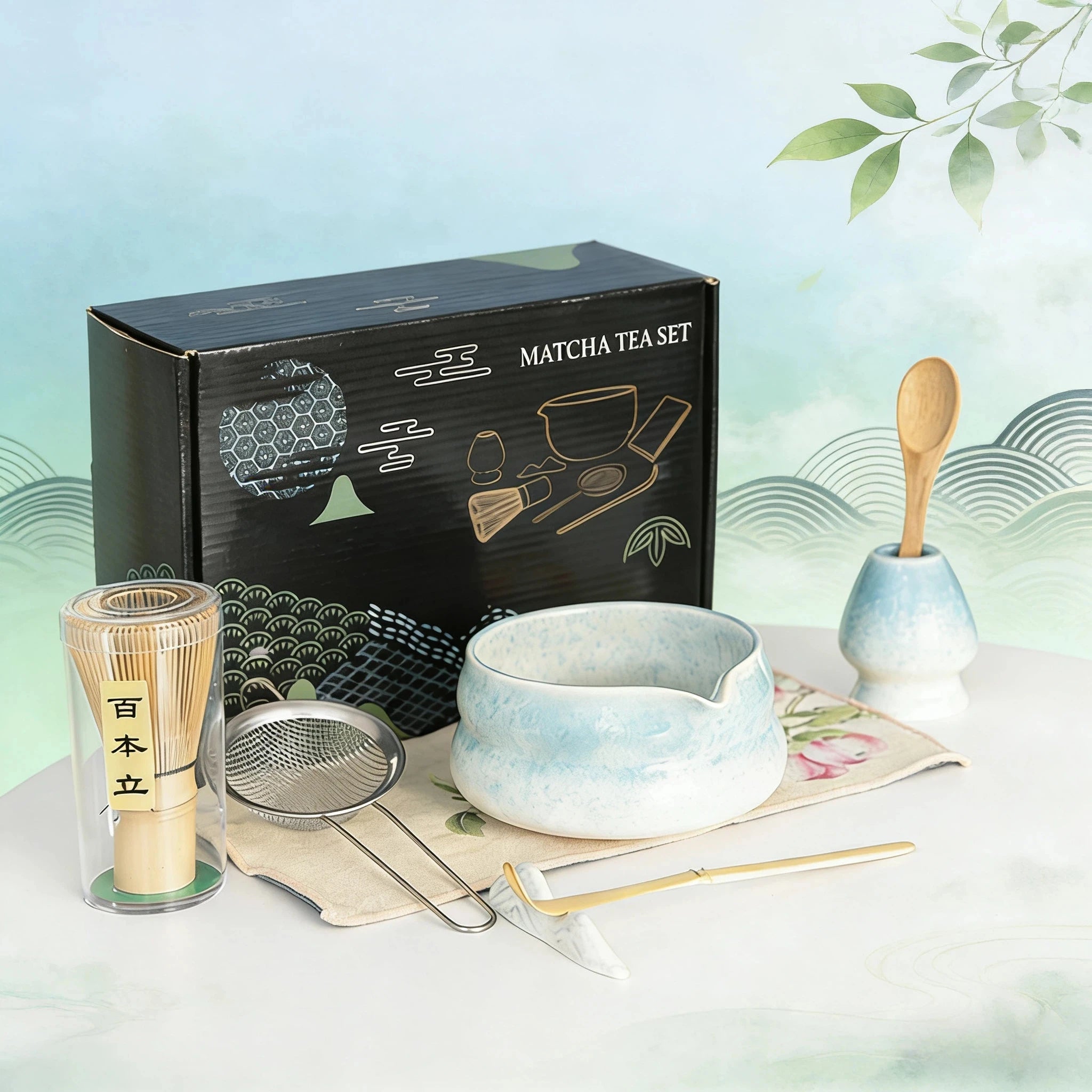 Kit Matcha – The Matcha – Sable Naturel avec Coffret Cadeau et Accessoires - Oshi Matcha