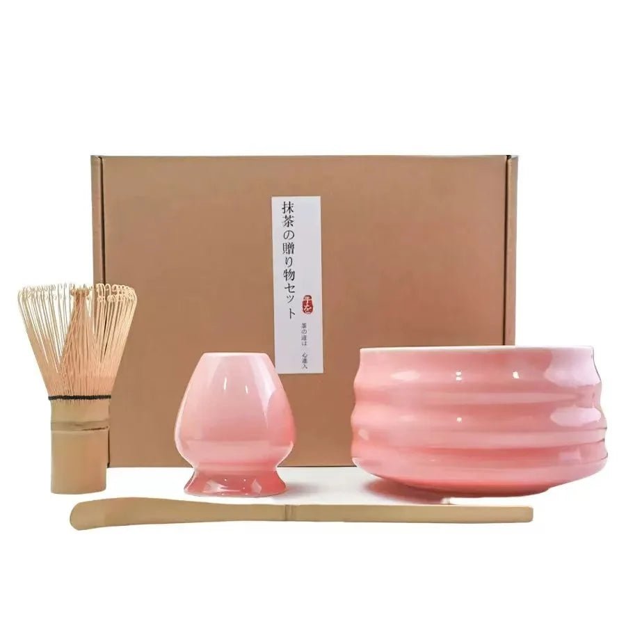 Kit Matcha – The Matcha – Sakura Rose avec Bol et Fouet Bambou - Oshi Matcha