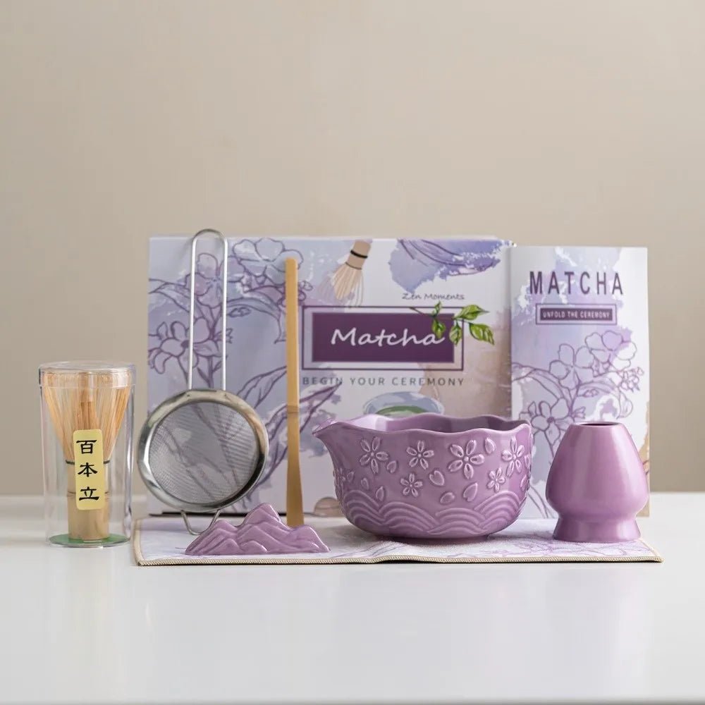 Kit Matcha – The Matcha – Sakura Rose avec Bol Verseur et Fouet Bambou - Oshi Matcha