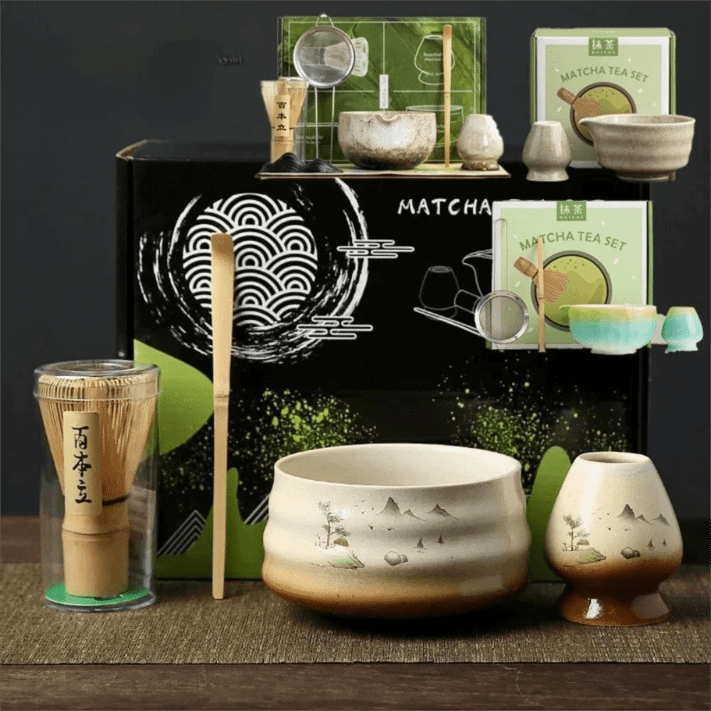 Kit Matcha – The Matcha – Vert Naturel avec Bol et Fouet Bambou - Oshi Matcha