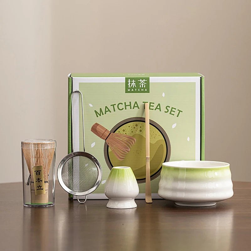 Kit Matcha – The Matcha – Vert Naturel avec Bol, Plateau et Fouet Bambou - Oshi Matcha