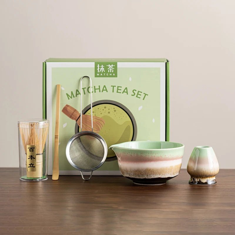 Kit Matcha – The Matcha – Vert Naturel avec Bol, Plateau et Fouet Bambou - Oshi Matcha