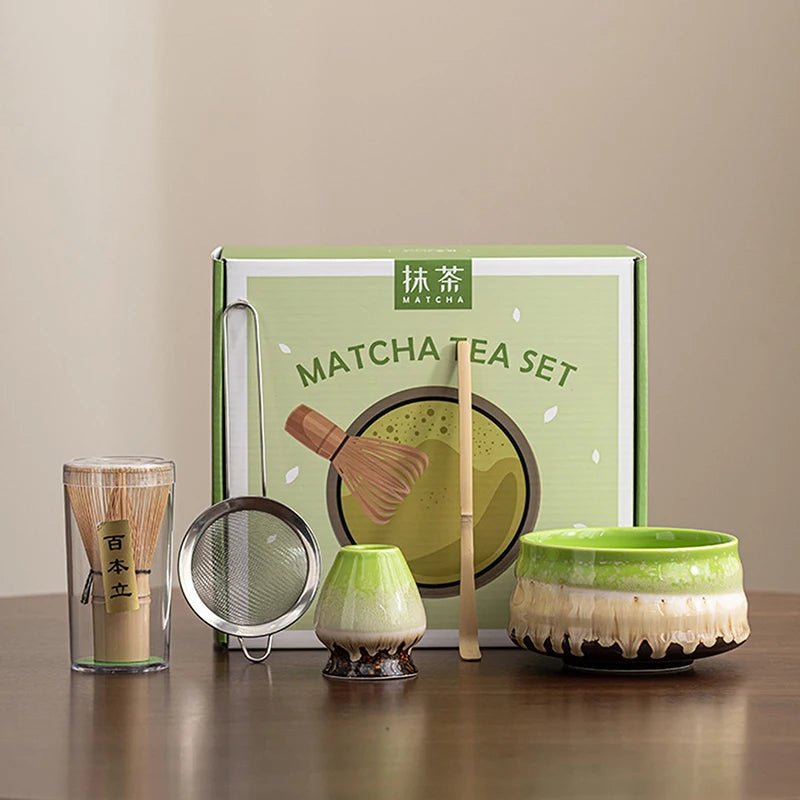 Kit Matcha – The Matcha – Vert Naturel avec Bol, Plateau et Fouet Bambou - Oshi Matcha