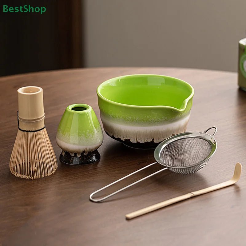 Kit Matcha – The Matcha – Vert Naturel avec Bol, Plateau et Fouet Bambou - Oshi Matcha