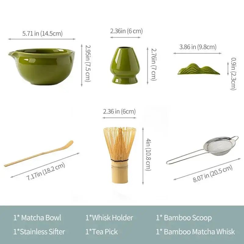 Kit Matcha Traditionnel Vert – Bol Matcha Céramique et Fouet Matcha pour THÉ MATCHA - Oshi Matcha