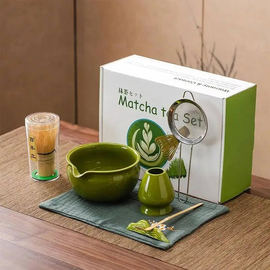 Kit Matcha Traditionnel Vert – Bol Matcha Céramique et Fouet Matcha pour THÉ MATCHA - Oshi Matcha