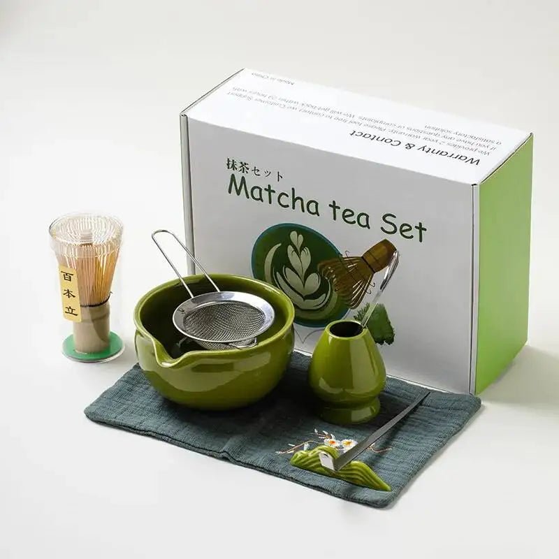 Kit Matcha Traditionnel Vert – Bol Matcha Céramique et Fouet Matcha pour THÉ MATCHA - Oshi Matcha
