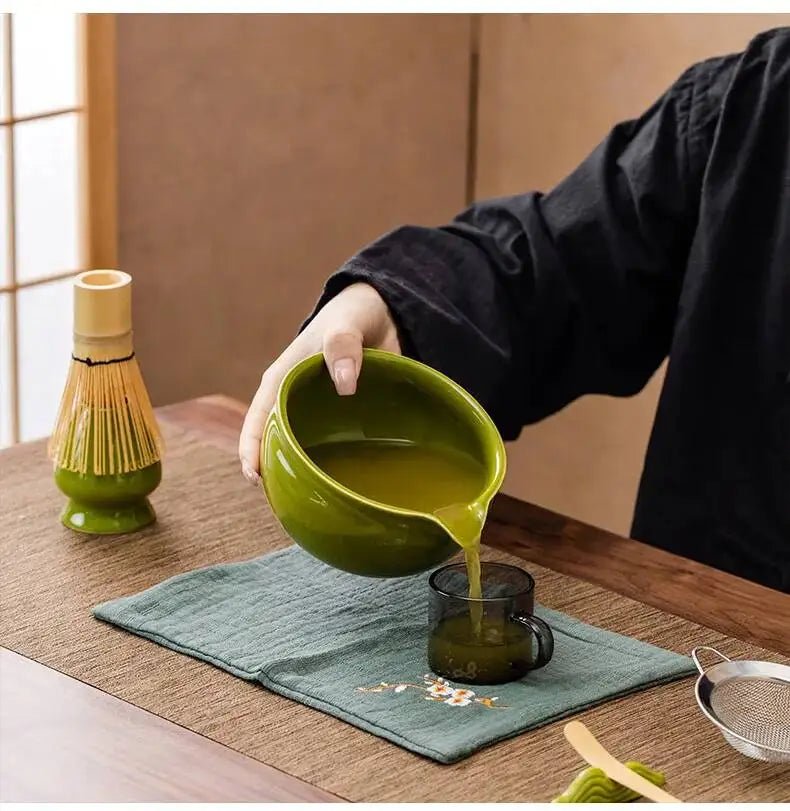 Kit Matcha Traditionnel Vert – Bol Matcha Céramique et Fouet Matcha pour THÉ MATCHA - Oshi Matcha