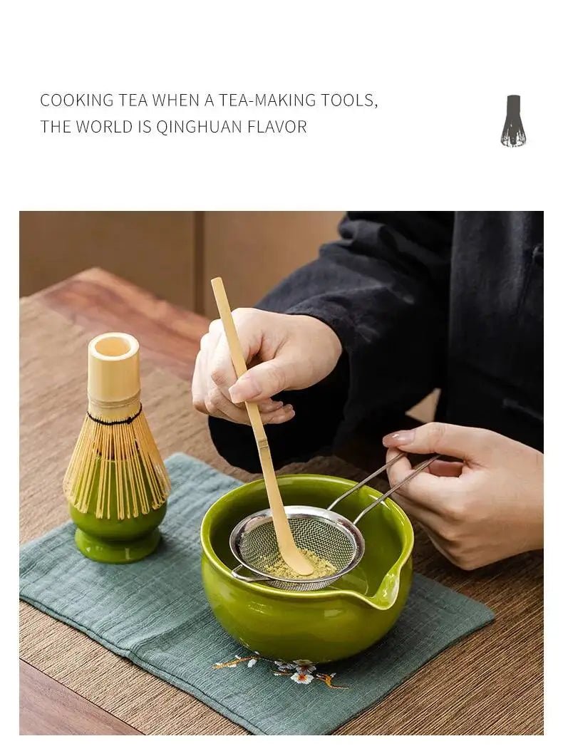 Kit Matcha Traditionnel Vert – Bol Matcha Céramique et Fouet Matcha pour THÉ MATCHA - Oshi Matcha