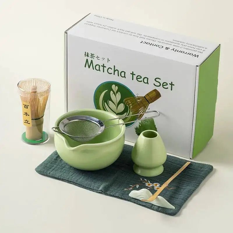 Kit Matcha Traditionnel Vert – Bol Matcha Céramique et Fouet Matcha pour THÉ MATCHA - Oshi Matcha