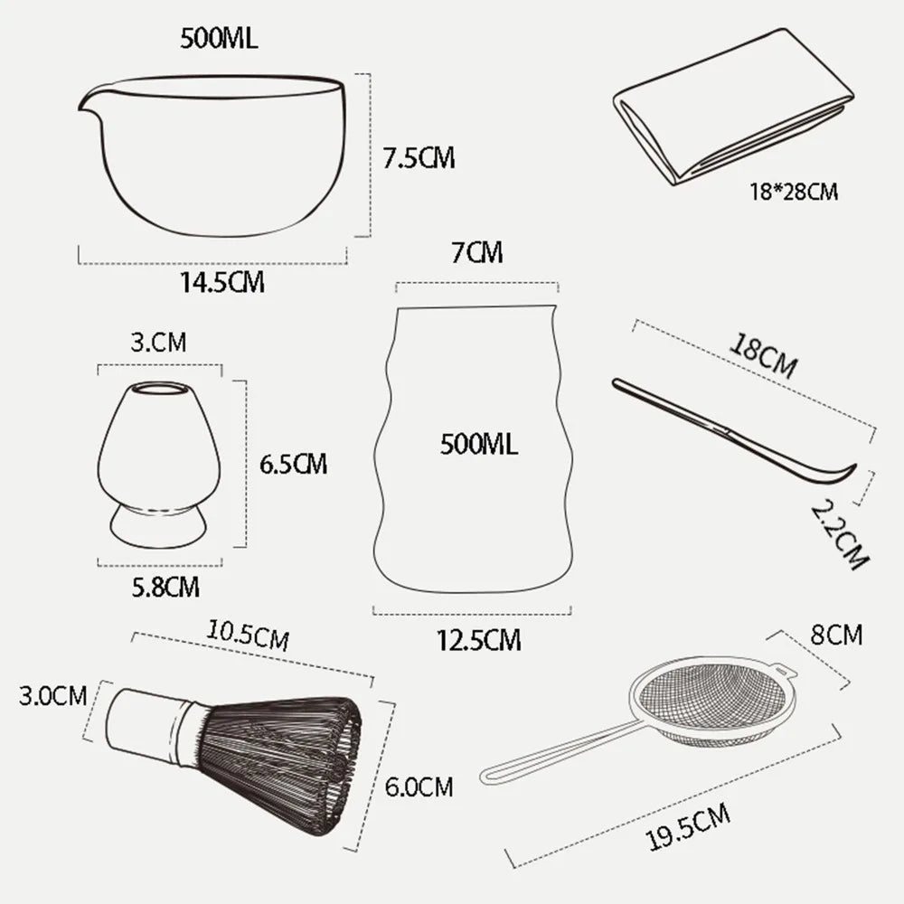Kit Matcha Verre – Bol Matcha Transparent et Fouet Matcha pour THÉ MATCHA - Oshi Matcha