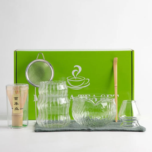 Kit Matcha Verre – Bol Matcha Transparent et Fouet Matcha pour THÉ MATCHA - Oshi Matcha
