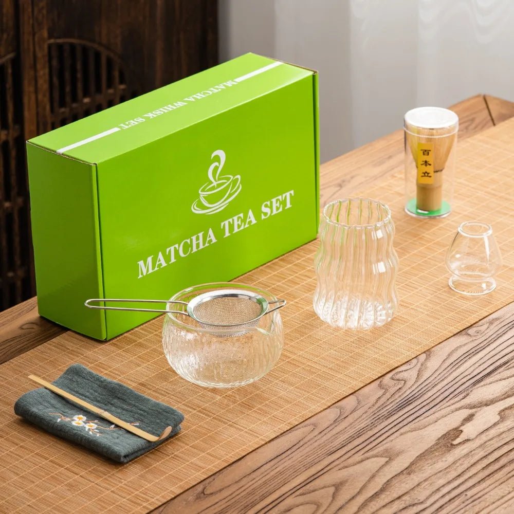 Kit Matcha Verre – Bol Matcha Transparent et Fouet Matcha pour THÉ MATCHA - Oshi Matcha