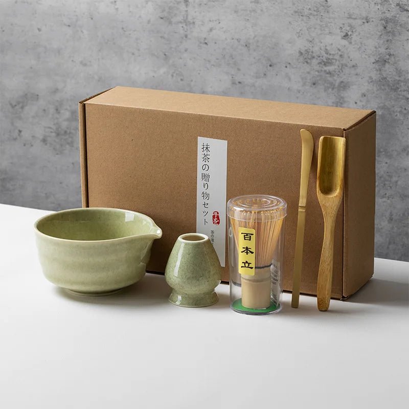 Kit Matcha Vert Jade – Bol Céramique, Fouet Bambou et Accessoires - Oshi Matcha