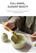 Charger l'image dans la visionneuse de la galerie, Kit Matcha Vert Jade – Bol Céramique, Fouet Bambou et Accessoires - Oshi Matcha
