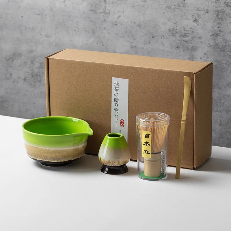 Kit Matcha Vert Jade – Bol Céramique, Fouet Bambou et Accessoires - Oshi Matcha