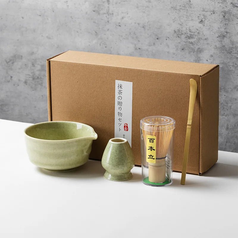 Kit Matcha Vert Jade – Bol Céramique, Fouet Bambou et Accessoires - Oshi Matcha