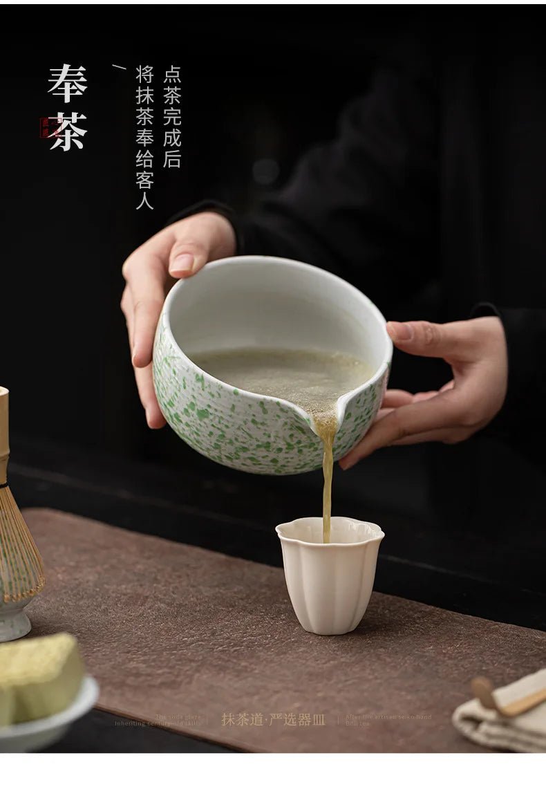 Kit Matcha Vert Moucheté – Set Matcha Cérémonie pour THÉ MATCHA - Oshi Matcha
