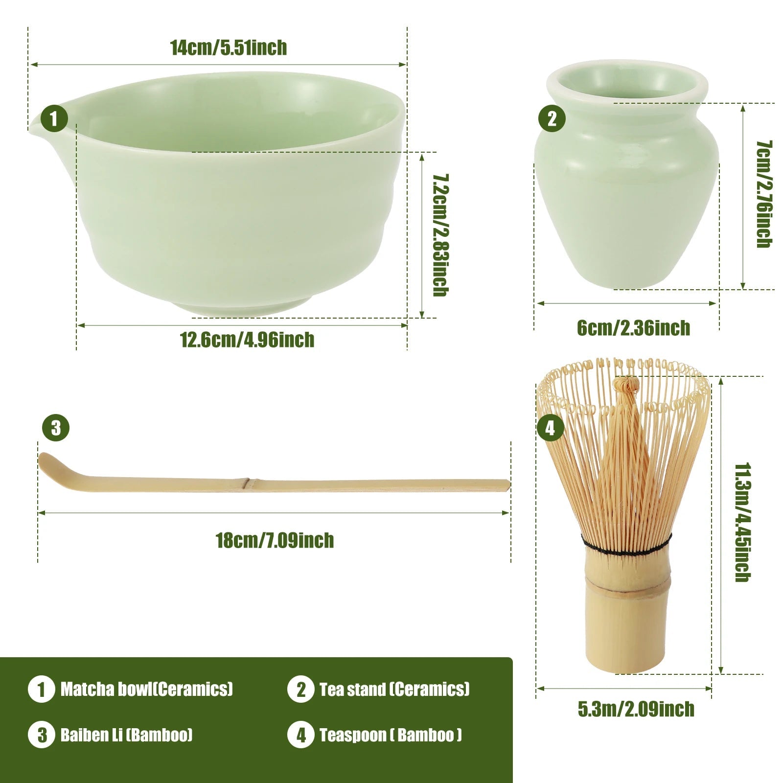 Kit Matcha Vert – Set Matcha Cérémonie avec Bol Verseur - Oshi Matcha